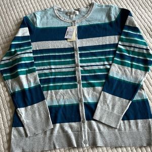 !!! SOLD !!! NWT - Sweater - lightweight, button down-size L-Christopher & Banks